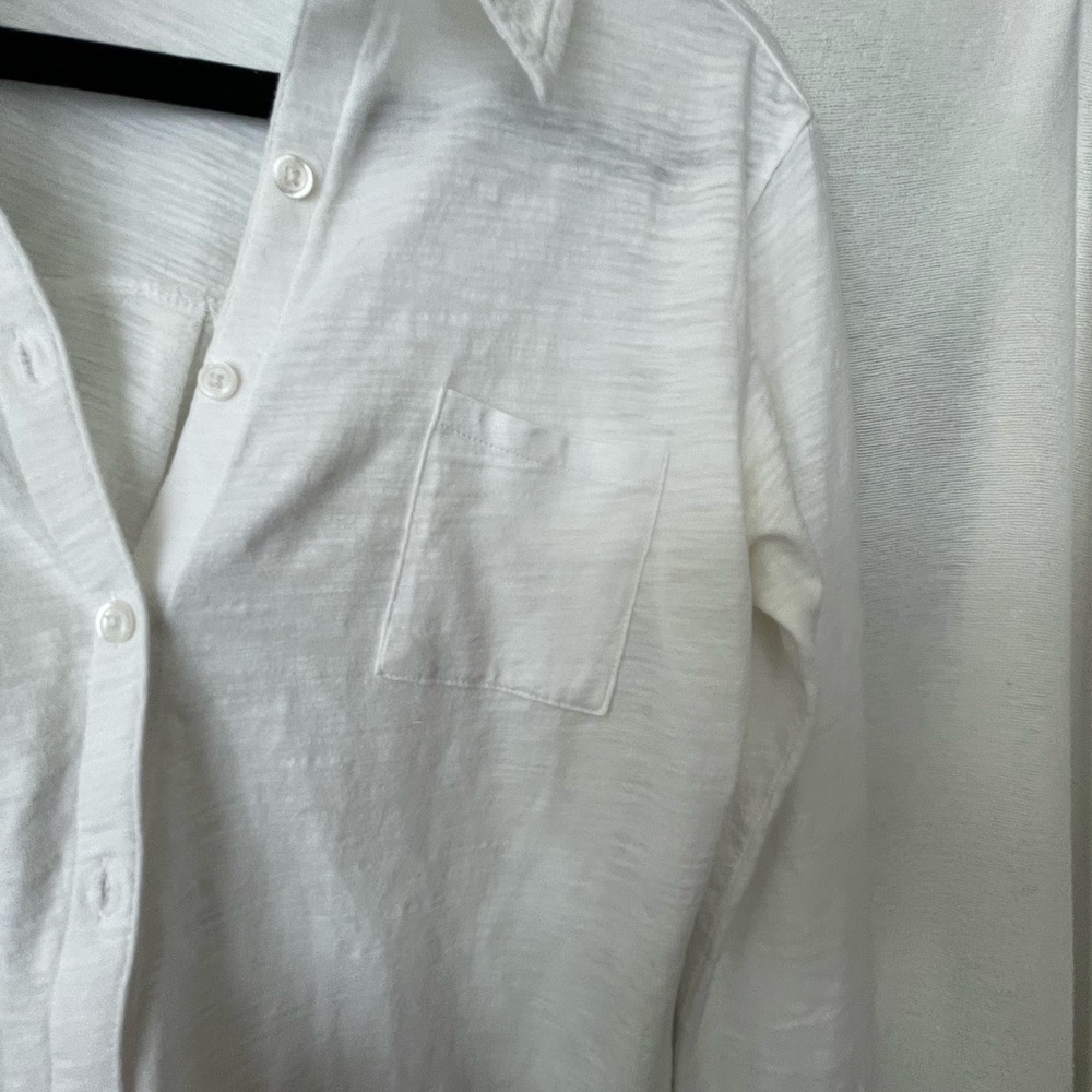 Peruvian Connection Knit Button Front Top White M… - image 6